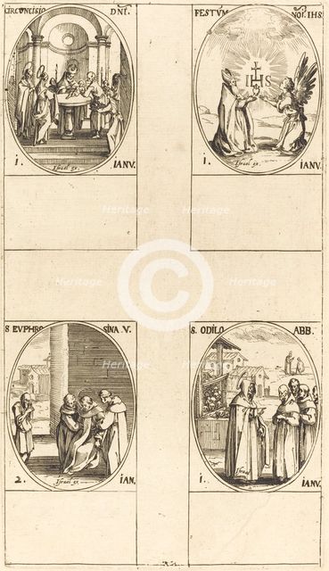 Circumcision; Festival of Name of Christ; St. Odilo; St. Euphrosyna. Creator: Jacques Callot.