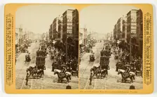 Circus in Town, cor West Water and Grand Avenue, 1880/89. Creator: Henry Hamilton Bennett