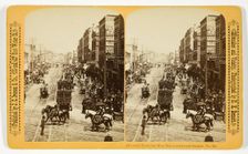 Circus in Town, cor West Water and Grand Avenue, 1880/89. Creator: Henry Hamilton Bennett