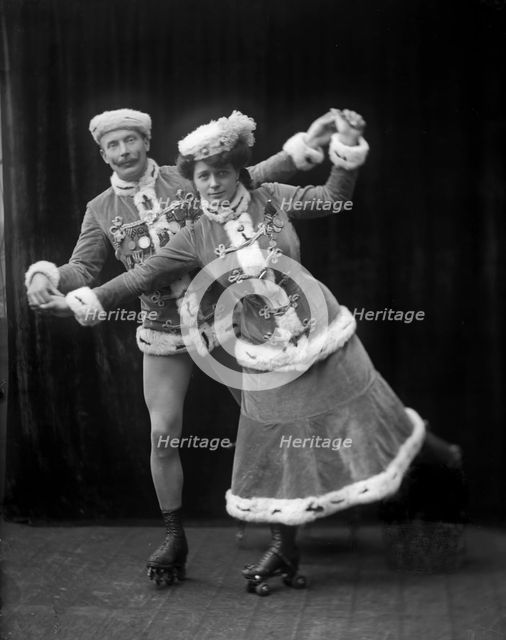 Circus roller-skating artists, Landskrona, Sweden, 1910. Creator: Unknown.