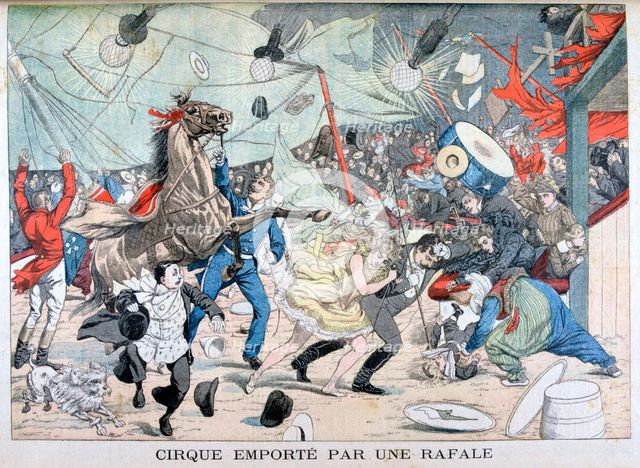 Circus tent blown away, Saint Etienne, France, 1903. Artist: Unknown