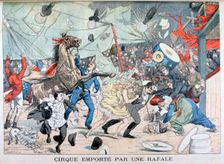 Circus tent blown away, Saint Etienne, France, 1903