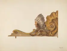 Circus Wagon Decorative Carving, 1935/1942. Creator: Harry King