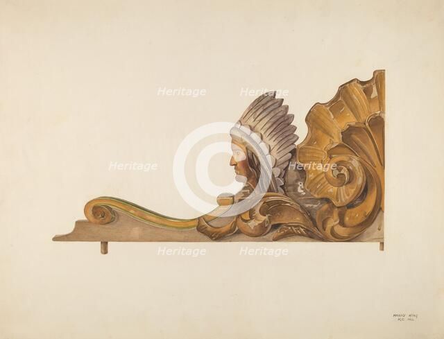 Circus Wagon Decorative Carving, 1935/1942. Creator: Harry King.