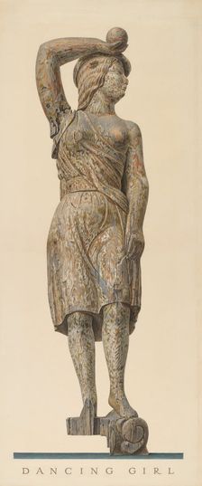 Circus Wagon Figure: "Dancing Girl", 1935/1942. Creator: John Matulis