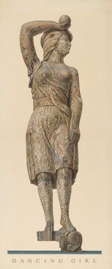 Circus Wagon Figure: "Dancing Girl", 1935/1942. Creator: John Matulis