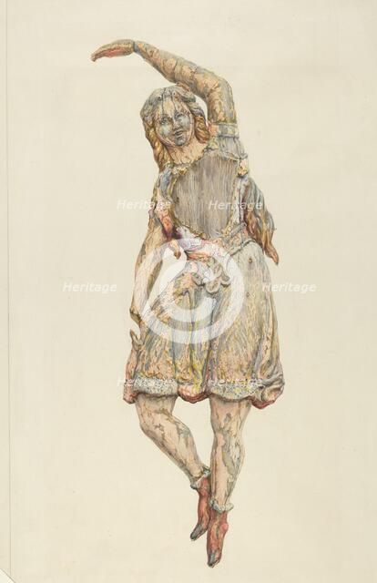 Circus wagon figure: dancing girl, probably 1938. Creator: Katharine Merrill.