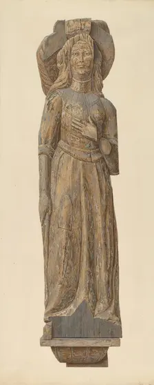 Circus wagon figure: medieval lady, 1940. Creator: John Matulis