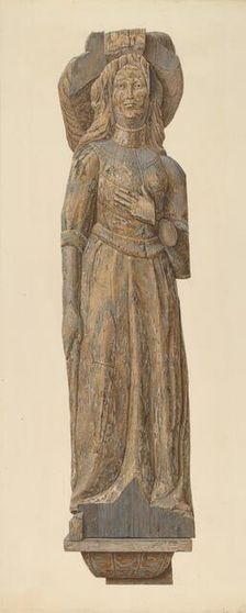 Circus wagon figure: medieval lady, 1940. Creator: John Matulis