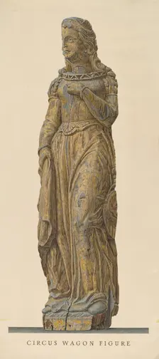Circus Wagon Figure: Medieval Lady, c. 1940. Creator: John Matulis