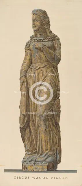 Circus Wagon Figure: Medieval Lady, c. 1940. Creator: John Matulis.