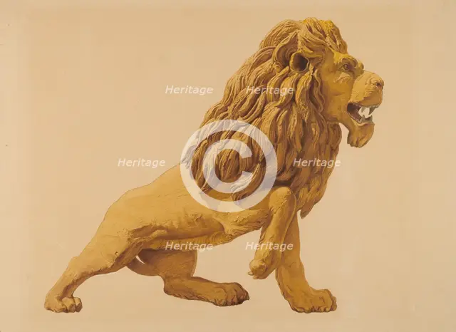 Circus Wagon Lion, c. 1937. Creator: Howard Weld.