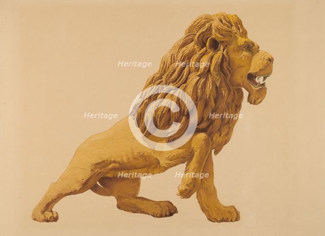 Circus Wagon Lion, c. 1937. Creator: Howard Weld.