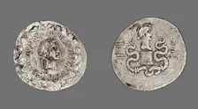 Cistophoric Tetradrachm (Coin) Portraying Mark Antony, 39-38 BCE, issued by Mark Antony. Creator: Unknown