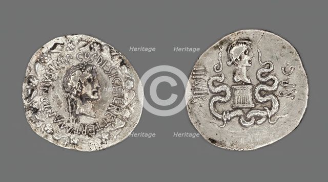 Cistophoric Tetradrachm (Coin) Portraying Mark Antony, 39-38 BCE, issued by Mark Antony. Creator: Unknown.