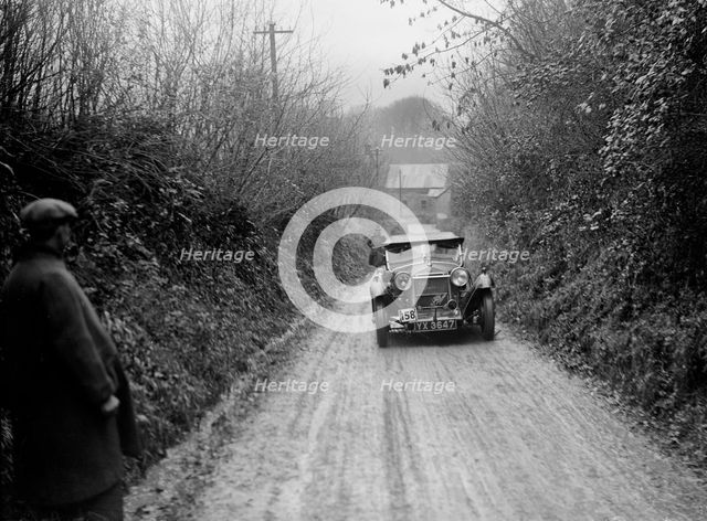 CL Clayton's Alfa Romeo competing in the MCC Exeter Trial, 1930. Artist: Bill Brunell.