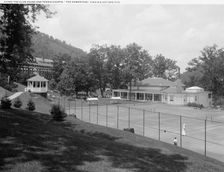 Clubhouse and tennis courts, the Homestead, Virginia Hot Springs, between 1900 and 1920. Creator: Unknown
