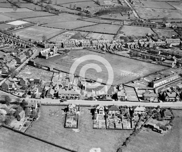 Clutsom and Kemp Ltd elastic factory and adjacent playing field, Ibstock, Leicestershire, 1946. Artist: Aerofilms.