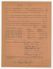 Claim sheet for unpaid salary for orchestra musicians, 1941. Creator: Unknown