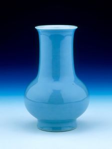 Clair de lune monochrome vase, Qing dynasty, China, 19th century. Creator: Unknown