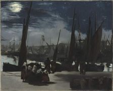 Clair de lune sur le port de Boulogne (Moonlight at the Port of Boulogne), 1869. Creator: Manet, Édouard (1832-1883)