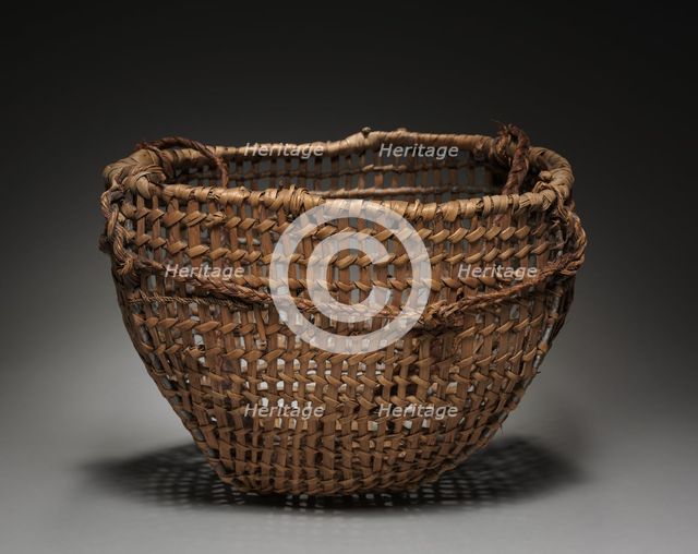 Clam basket with Tump Line, late 1800. Creator: Unknown.