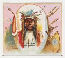 Clam Fish, Warm Springs, from the American Indian Chiefs series (N36) for Allen & Ginter C..., 1888. Creator: Allen & Ginter