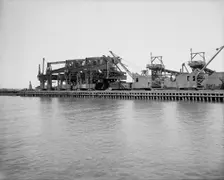Clam shell ore unloading plant, Conneaut, Ohio, ca 1900. Creator: Unknown