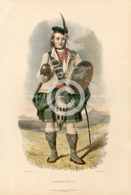 Clanranald, from The Clans of the Scottish Highlands, pub. 1845 (colour lithograph)