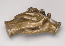 Clasped Hands of Robert Browning and Elizabeth Barrett Browning, model 1853. Creator: Harriet Goodhue Hosmer
