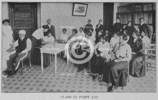 Class in First Aid, 1915. Creator: Unknown.