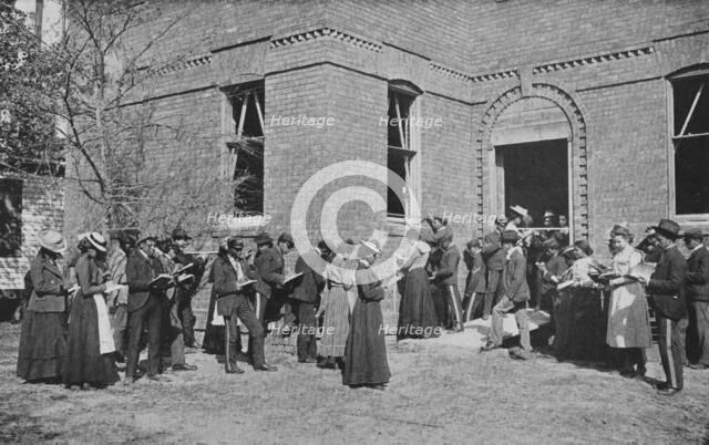 Class in outdoor arithmetic, 1904. Creator: Frances Benjamin Johnston.