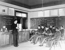 Class in making cream at Hampton Institute, Hampton, Virginia, 1899 and 1900. Creator: Frances Benjamin Johnston