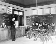 Class in making cream at Hampton Institute, Hampton, Virginia, 1899 and 1900. Creator: Frances Benjamin Johnston