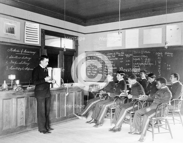 Class in making cream at Hampton Institute, Hampton, Virginia, 1899 and 1900. Creator: Frances Benjamin Johnston.