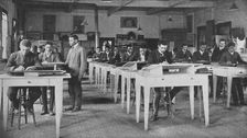 Class in mechanical drawing, 1904. Creator: Frances Benjamin Johnston