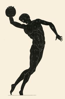 Classical athlete throwing the discus, (1908). Creator: Unknown