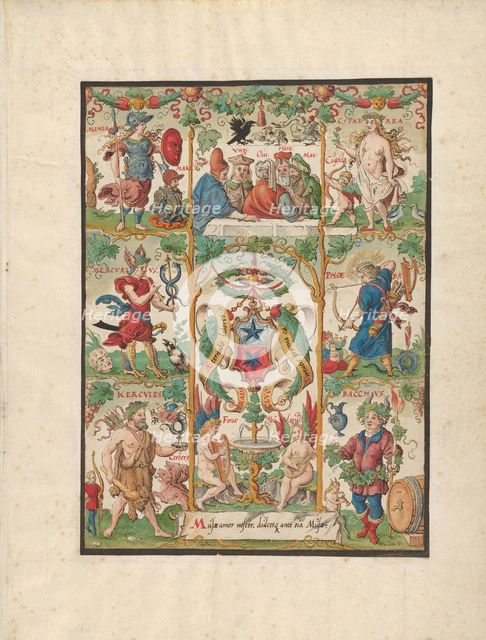 Classical Allegory with the arms of the Ochsenfelder, mid-16th century. Creator: Virgil Solis.