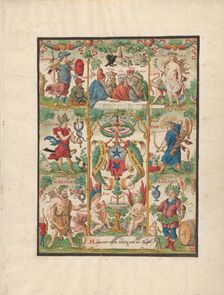 Classical Allegory with the arms of the Ochsenfelder, mid-16th century. Creator: Virgil Solis