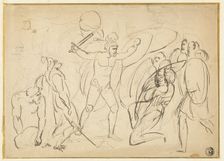Classical Combat (recto), n.d. Creators: Thomas Stothard, William Blake