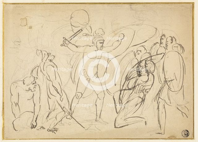 Classical Combat (recto), n.d. Creators: Thomas Stothard, William Blake.