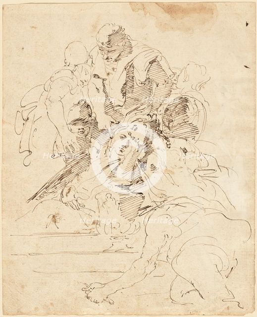 Classical Figures Gathered around an Urn, 1724/1729. Creator: Giovanni Battista Tiepolo.
