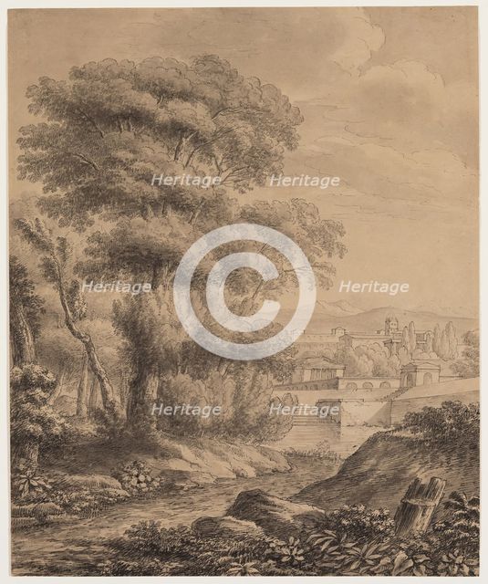 Classical Landscape with a City, c1800s. Creator: Luigi Gasparini.