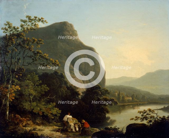 'Classical Landscape with a Lake', 1788. Artist: Richard Corbould.