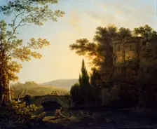 Classical Landscape with a Temple 1788. Artist: Richard Corbould