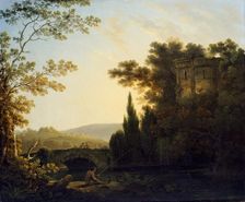 Classical Landscape with a Temple 1788. Artist: Richard Corbould
