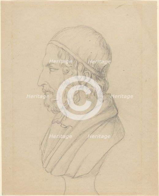 Classical Portrait Bust of a Bearded Man. Creator: John Flaxman.