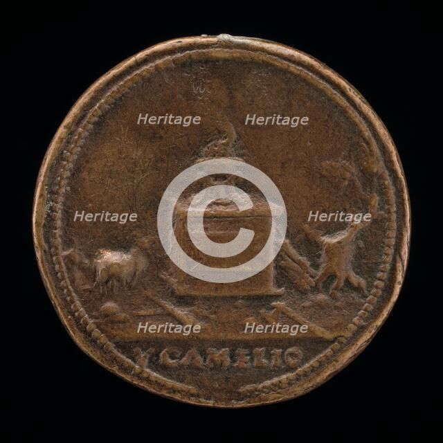 Classical Subject: Flaming Tripod on Altar [reverse], 1470/1530. Creator: Vittore Gambello.