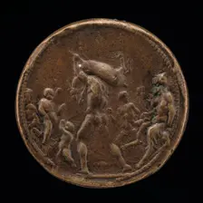 Classical Subject: Male Figure Carrying a Stag [obverse], 1470/1530. Creator: Vittore Gambello