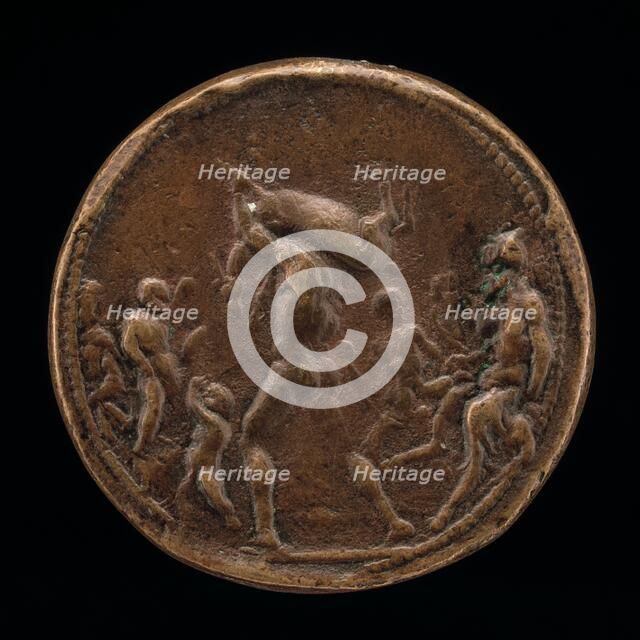 Classical Subject: Male Figure Carrying a Stag [obverse], 1470/1530. Creator: Vittore Gambello.